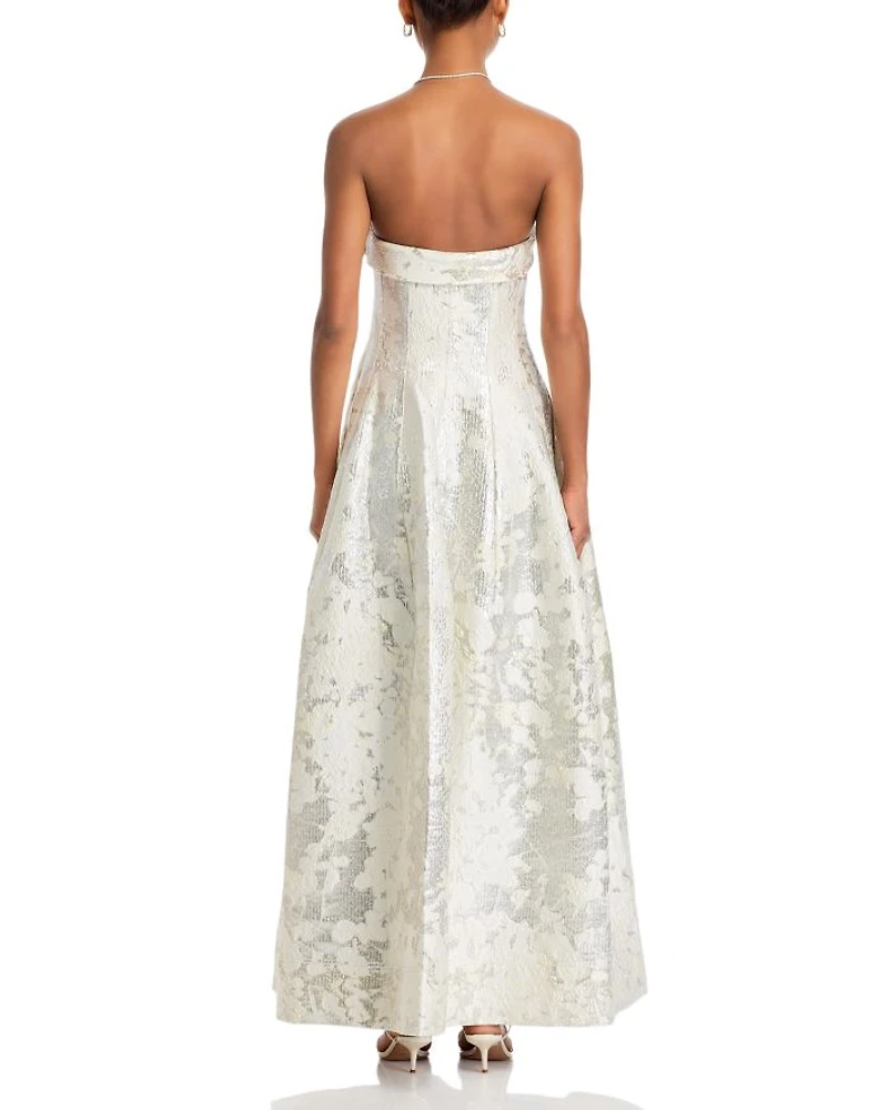 Octavia Jacquard Strapless Gown