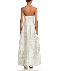 Octavia Jacquard Strapless Gown