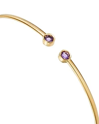 14K Yellow Gold Amethyst Cuff Bangle Bracelet