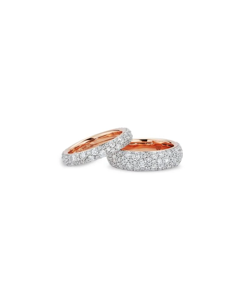 18K Rose & White Gold Diamond Pavé Eternity Band