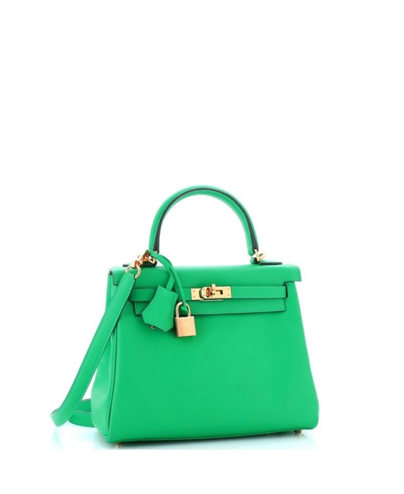 Kelly 25 Handbag Green Swift with Gold Hardware