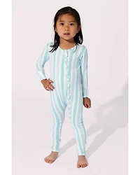 Unisex Slumber Stripes Convertible Footie - Baby