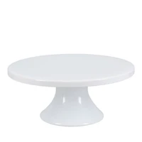 White Porcelain Round Pedestal Cake Stand, 8.5"