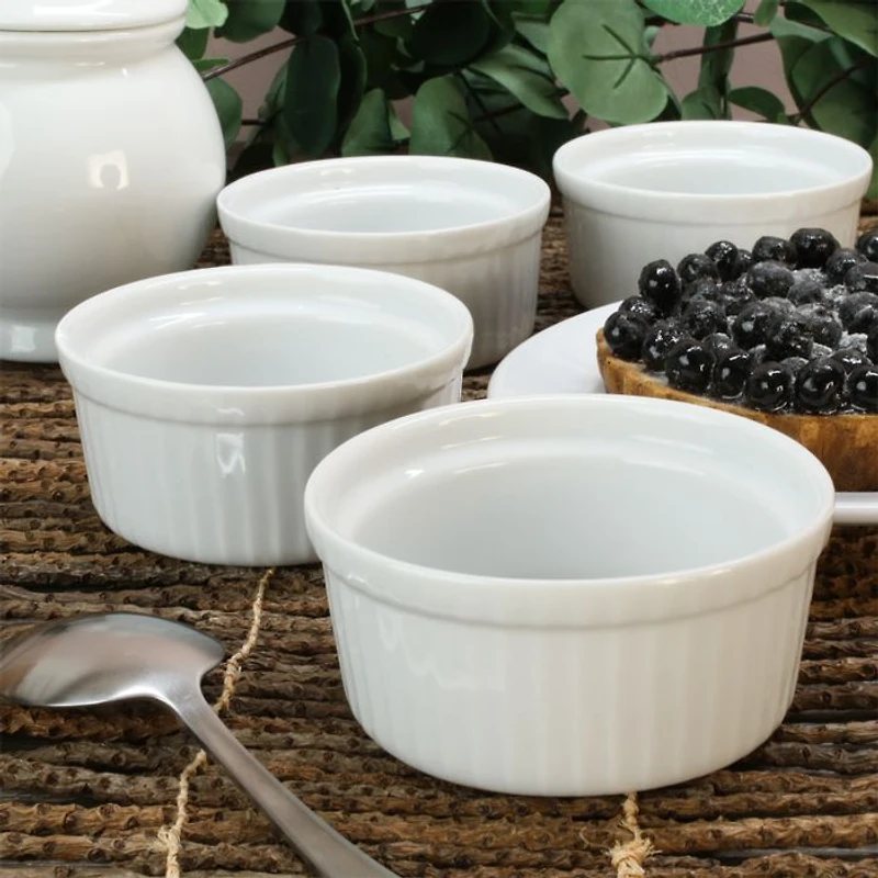 Porcelain 4.5 oz. White Ramekins, Set of 4