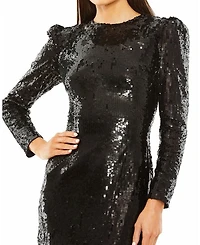 Long Sleeve High Neck Carwash Panel Dress