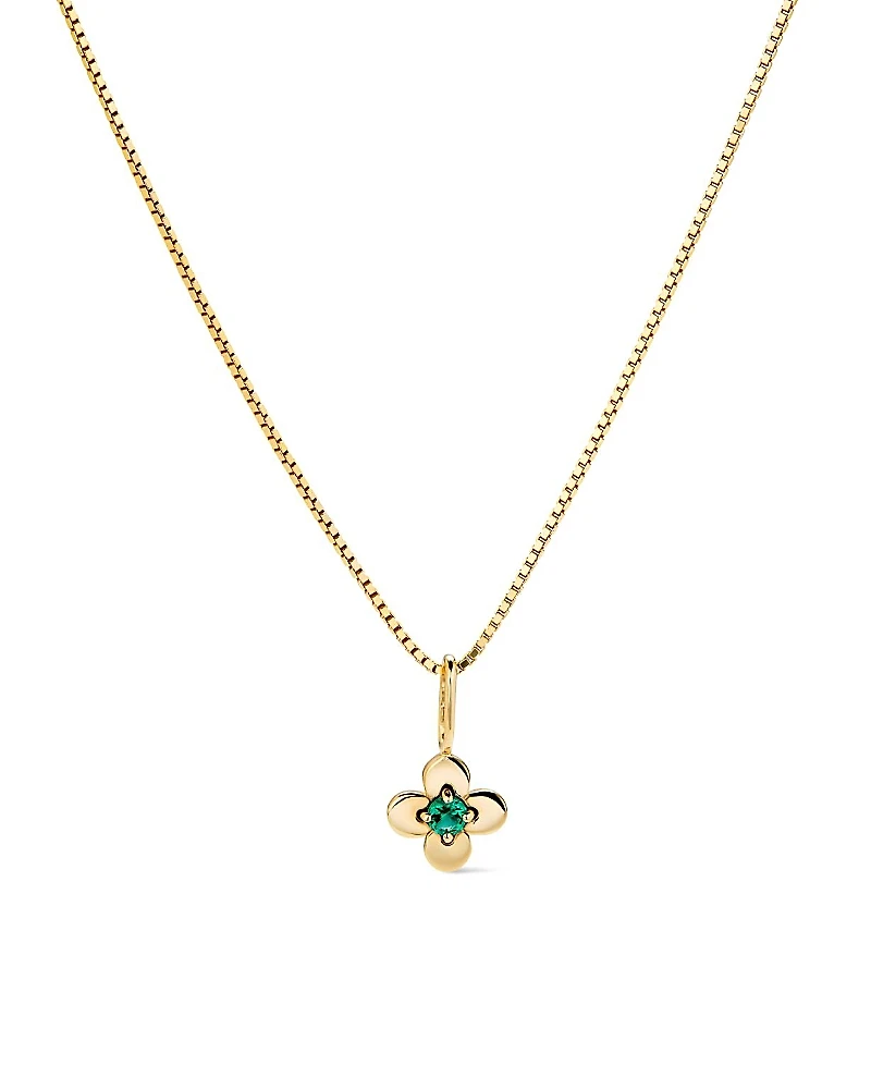 Ana Luisa Gold Pendant Emerald Flower Charm Necklace