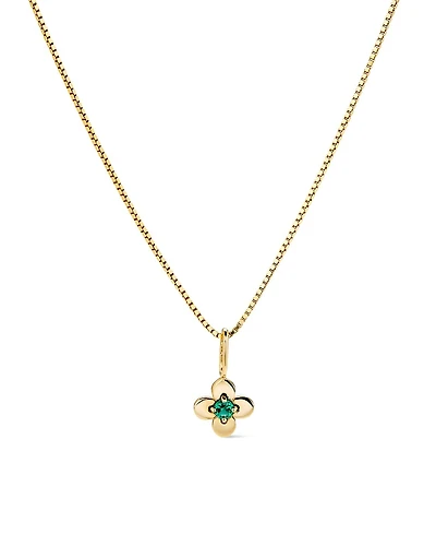 Ana Luisa Gold Pendant Emerald Flower Charm Necklace