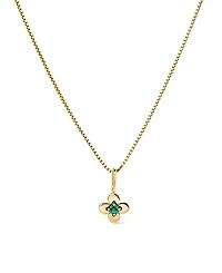 Ana Luisa Gold Pendant Emerald Flower Charm Necklace