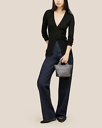 St. Barths Woven Metallic Silver Petite Tote Bag
