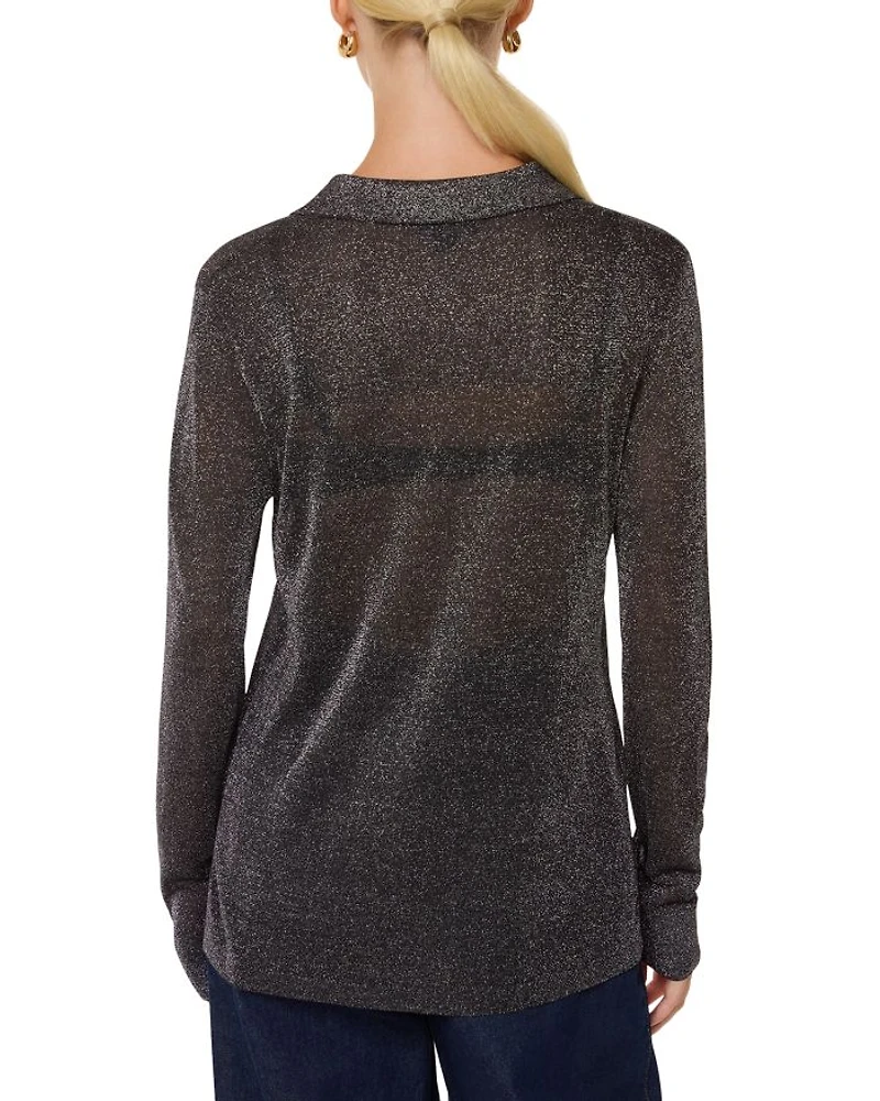 Sparkle Knit Collared Shirt