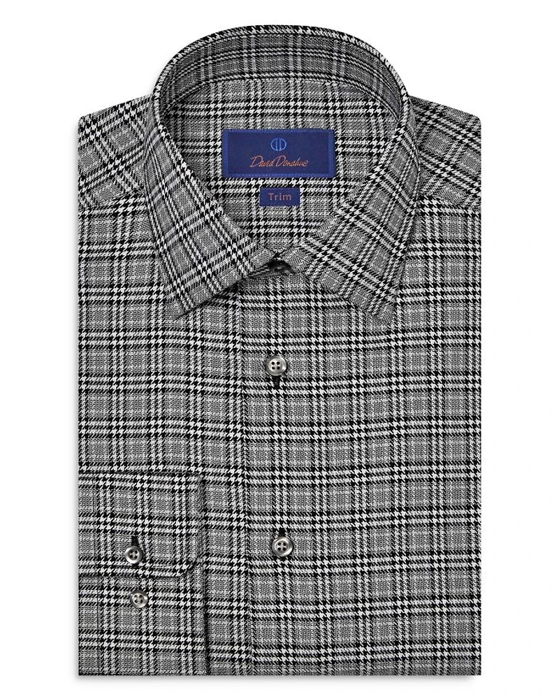 Trim Fit Twill Glen Check Dress Shirt