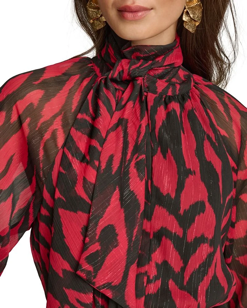 Printed Chiffon A Line Dress