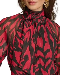 Printed Chiffon A Line Dress