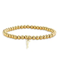 Sydney Evan 14K Yellow Gold Pure Love Script Beaded Stretch Bracelet