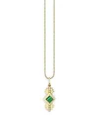Sydney Wicked x Sydney Evan 14K Yellow Gold Art Deco Malachite Charm Necklace, 18
