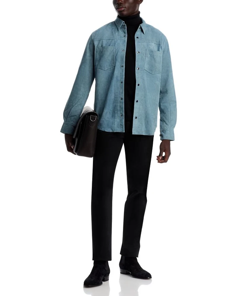 Regular Fit Leather Shirt Jacket
