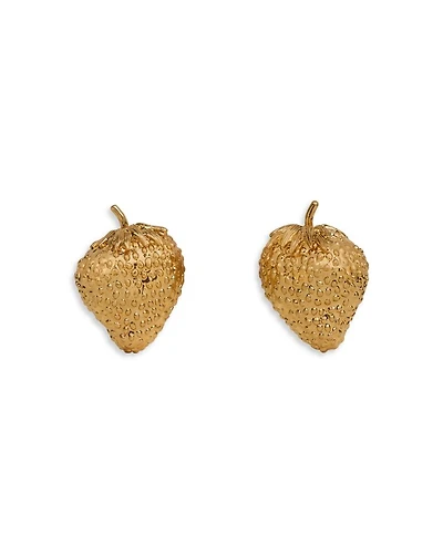 Textured Strawberry Large Statement Earrings