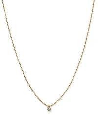 Zoe Chicco 14K Yellow Gold Diamond Solitaire Necklace, 16