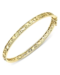 Sydney Evan 14K Yellow Gold Diamond Open Icon Hinge Bangle Bracelet