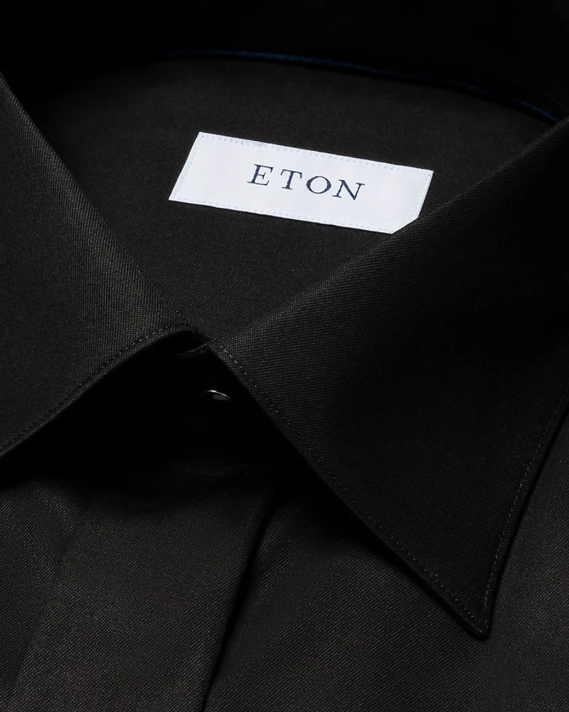Slim Fit Twill Fly Front Formal Shirt