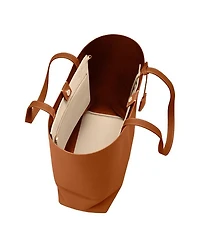 Tall Leather Soft Tote Bag