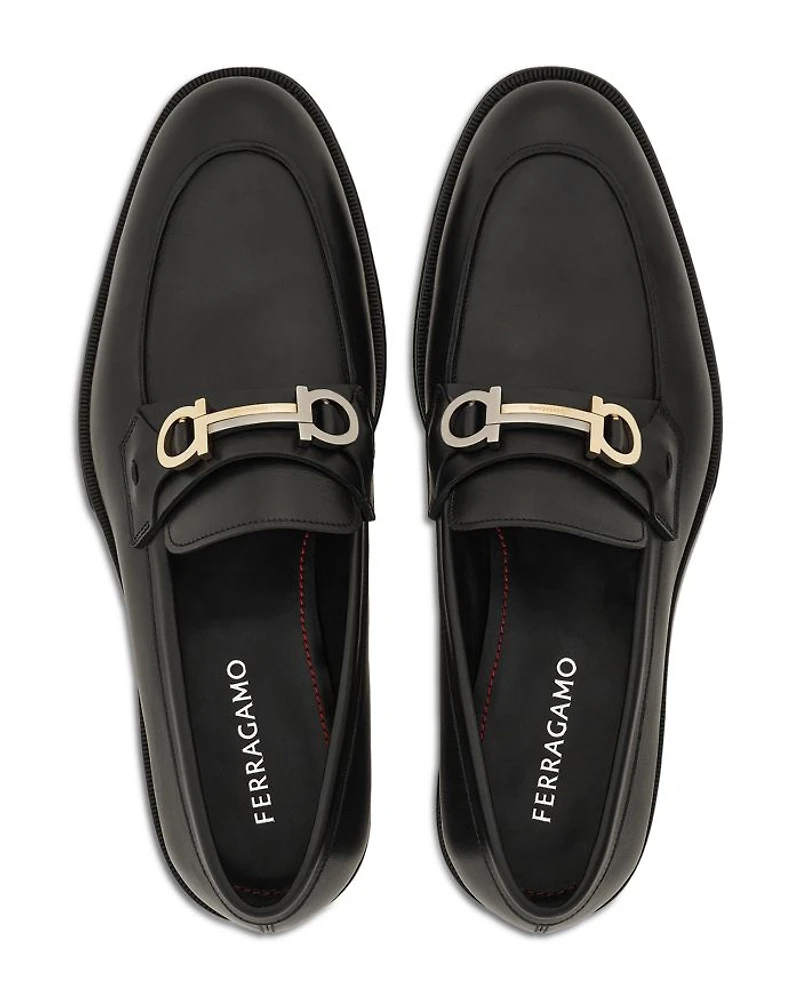 Men's Benedict Moccasin Loafers with Gancini Ornament