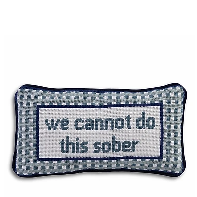 Furbish Studio Sober Needlepoint Pillow, 14 x 8