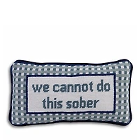 Furbish Studio Sober Needlepoint Pillow, 14 x 8