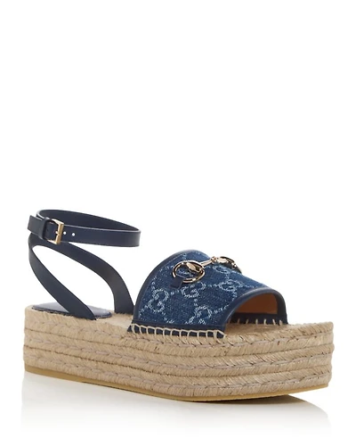 Women's GG Horsebit Espadrille Flatform Sandals