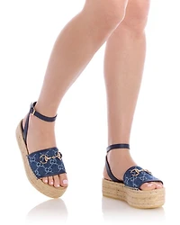 Women's GG Horsebit Espadrille Flatform Sandals
