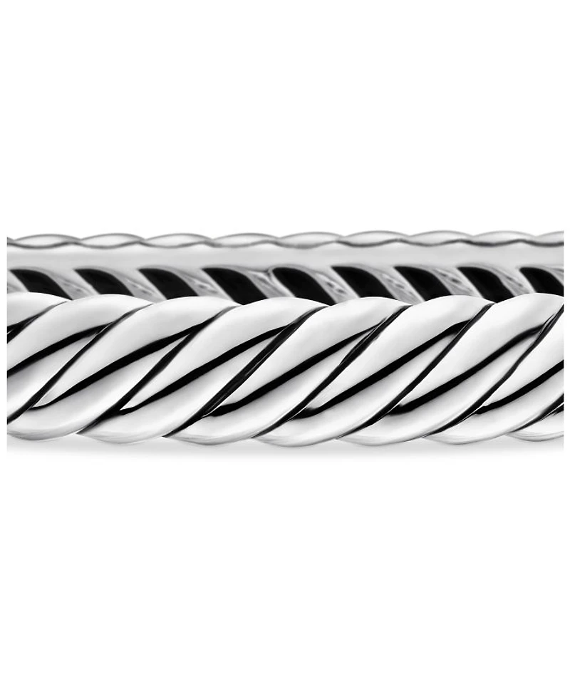 Sterling Silver Sculpted Cable Medium Bangle Bracelet