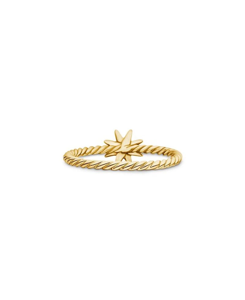 Petite Starburst Station Ring 18K Yellow Gold with Diamonds