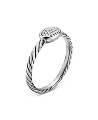 Petite Pavé Oval Ring with Diamonds