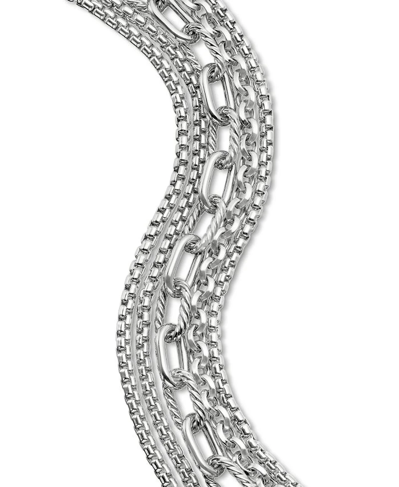 Sterling Silver Multi-Row Chain Bracelet