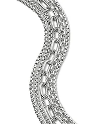 Sterling Silver Multi-Row Chain Bracelet