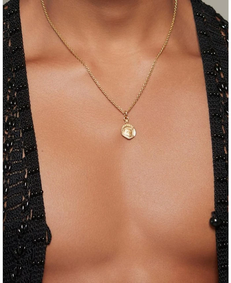 Medusa Charm Necklace Gold