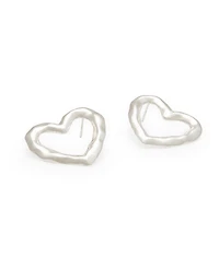 Lulu Heart Earrings in Silver