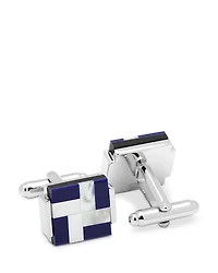 Mother of Pearl and Lapis Blue Windmill Square Cufflinks