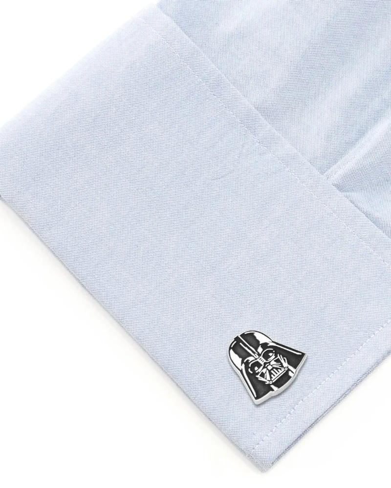 Recessed Matte Darth Vader Head Cufflinks