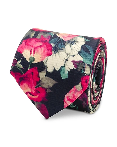 Cufflinks Inc. Painted Floral Navy Silk Tie