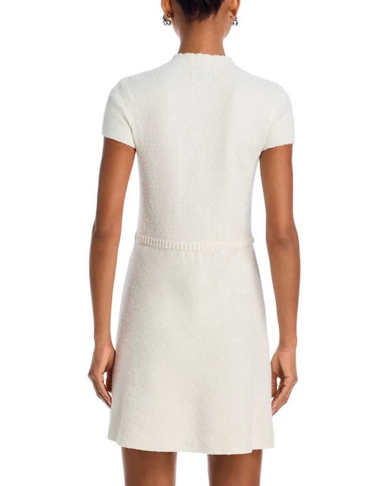 Bouclé Mock Neck Mini Dress