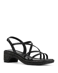 Women's Slip On Strappy Espadrille High Heel Sandals