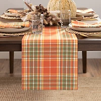 Elrene Home Fashions Hawley Plaid Harvest Cotton Table Runner, 90 x 13