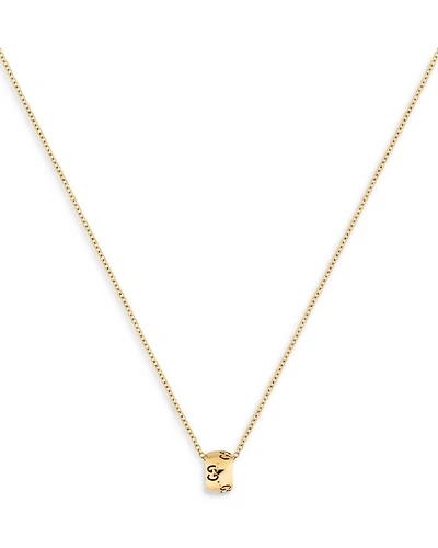 18K Yellow Gold Icon Polished Logo Ring Pendant Necklace, 15.7-18"