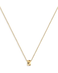 18K Yellow Gold Icon Polished Logo Ring Pendant Necklace, 15.7-18"