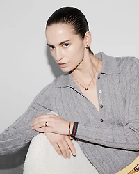 18K Rose Gold Icon Logo Double G Cut Out Bangle Bracelet