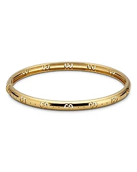 18K Yellow Gold Icon Logo Double G Cut Out Bangle Bracelet
