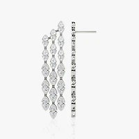 Trillion Cascade Earrings 14K White Gold, 9.64ctw Lab Grown Diamonds
