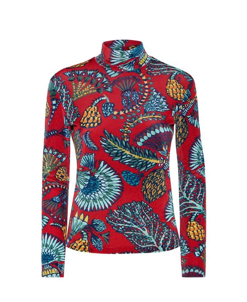 Sicomore Red Turtleneck Top