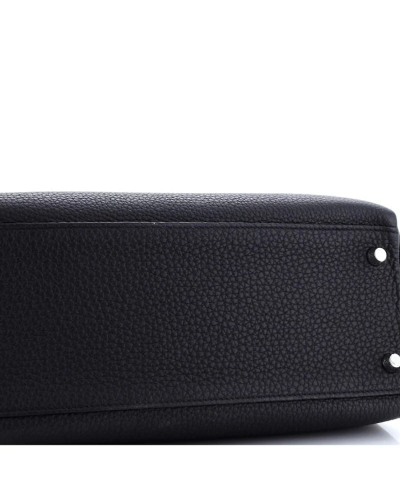 Kelly Handbag Black Togo with Palladium Hardware